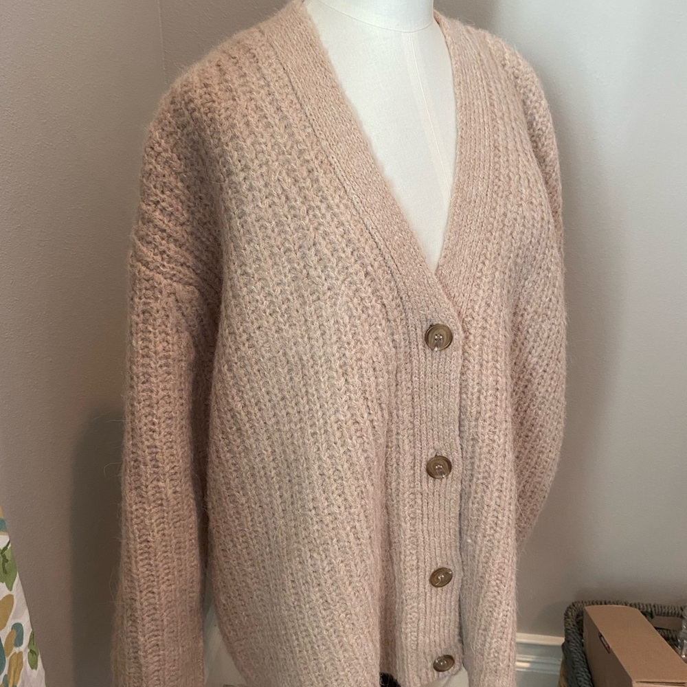 Jenni Kayne Cocoon Cardigan Sweater Taupe XS